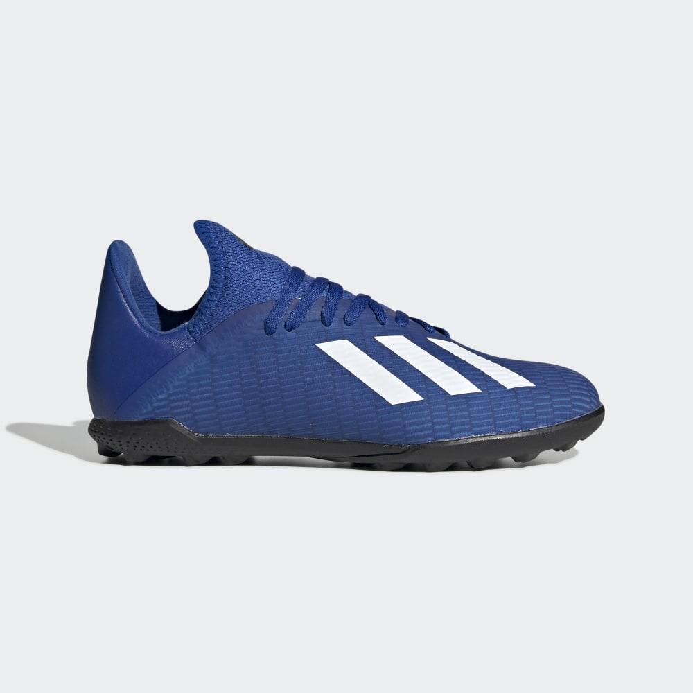 Adidasi Fotbal Adidas X 19.3 Turf Barbati Romania - Albastru Regal/Albi/Negrii EG7172